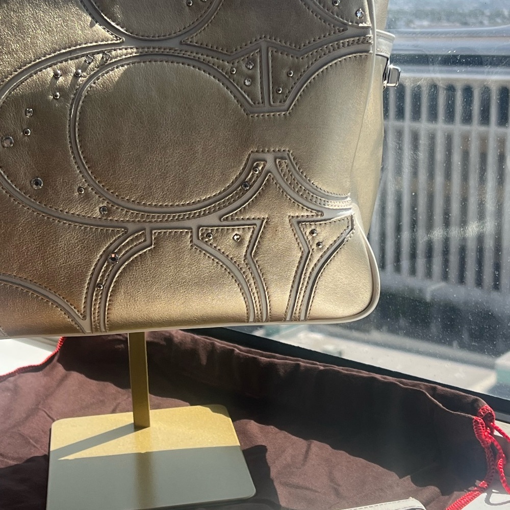 Coach Gold Tote Rhinestone Studded Shoulder Bag